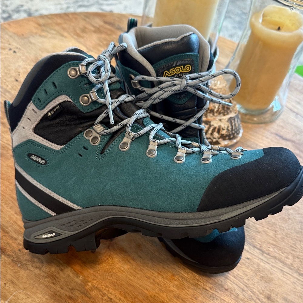 Asolo Teal and Black Waterproof Hiking Boots
